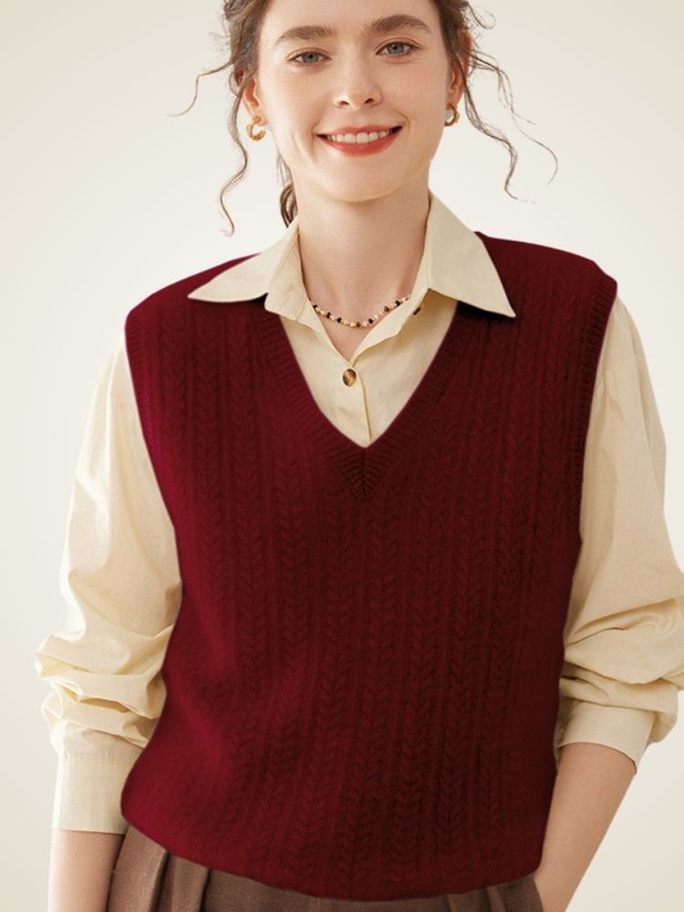 Magali - Cable-Knit Cashmere Vest