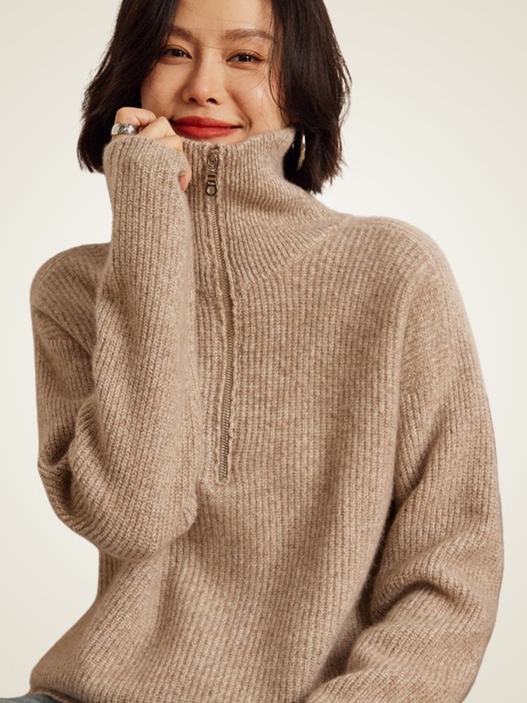 Reina - Half-Zip Cashmere Sweater