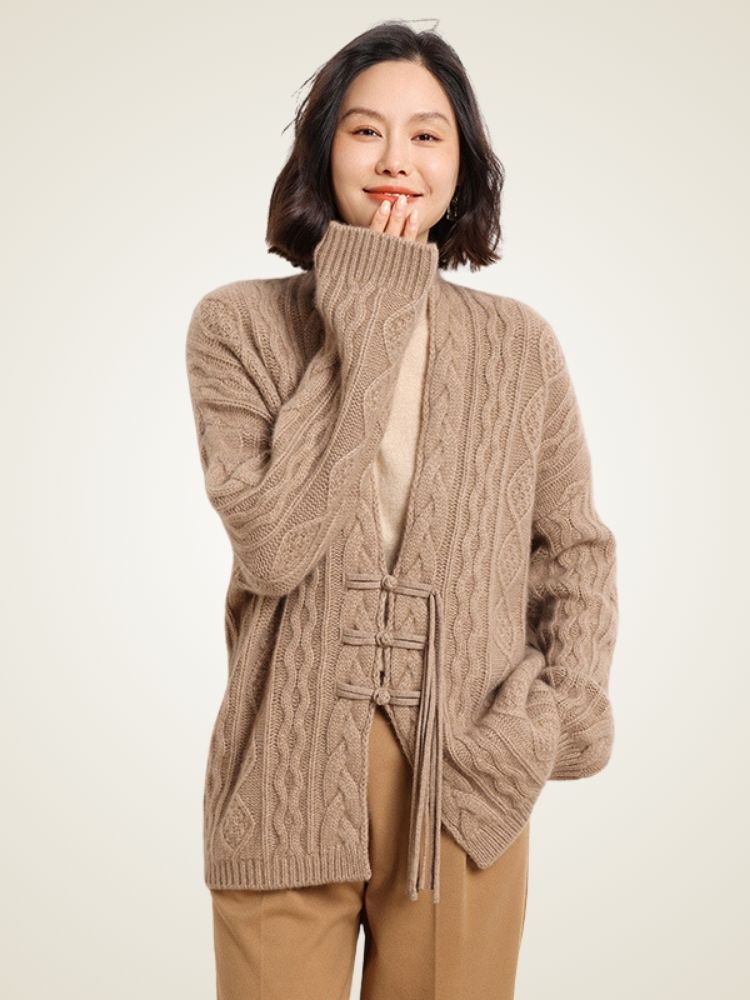 Azelis - Cable-Knit Cashmere Cardigan