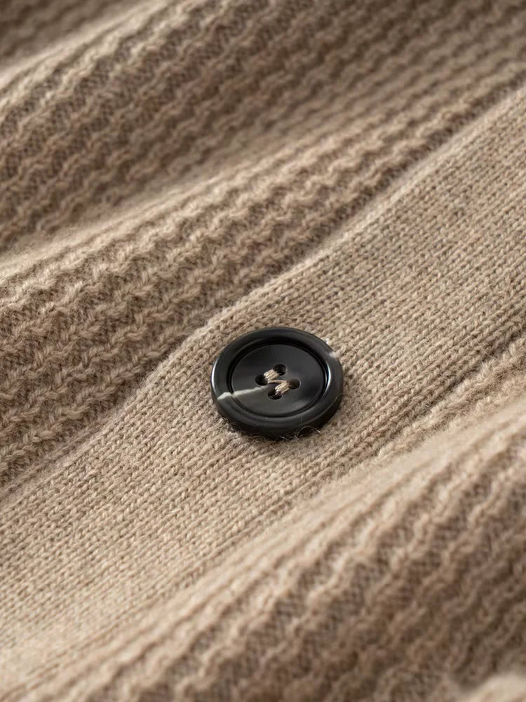 Andy - Textured Shawl Collar Cashmere Cardigan