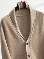 Andy - Textured Shawl Collar Cashmere Cardigan