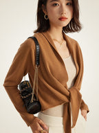 Abilene - Tie-Waist Cashmere Wrap Cardigan