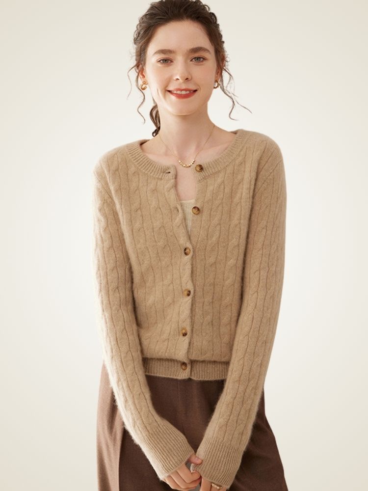 Domi - Cable-Knit Cashmere Cardigan