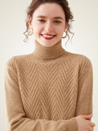 Astrid - Chevron Cashmere Turtleneck