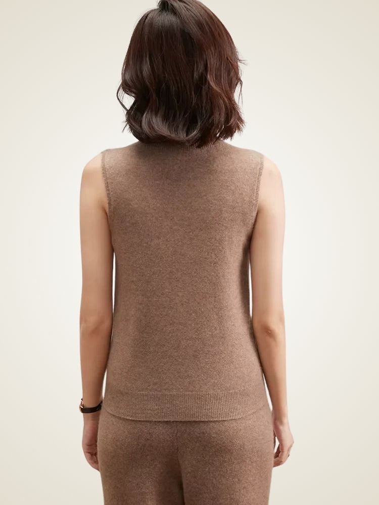 Oriana - Mock Neck Cashmere Vest
