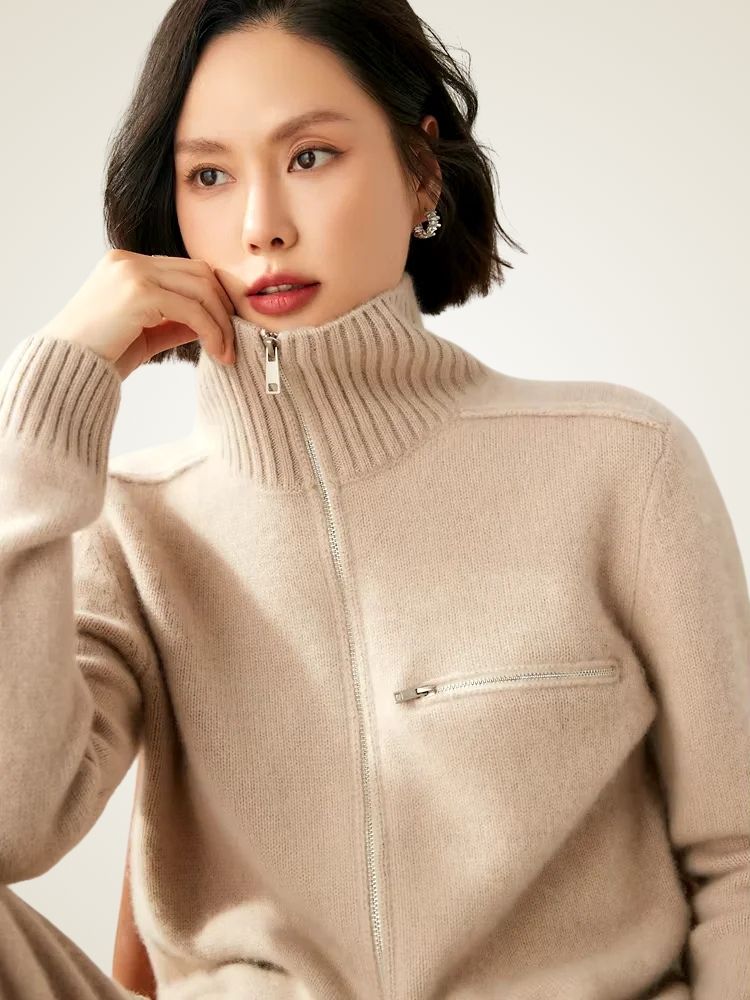 Liv - Zip Cashmere Cardigan