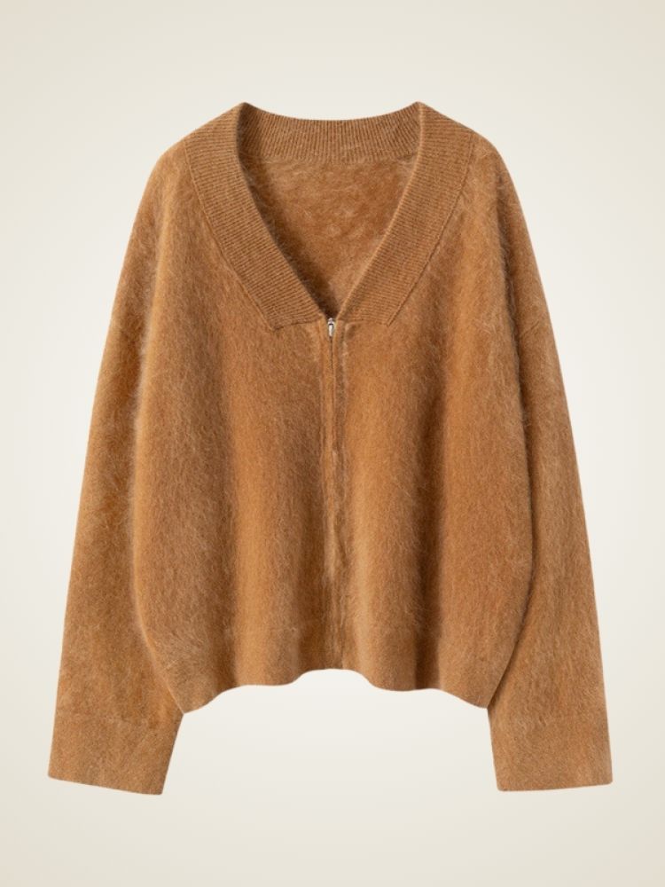 Neyla - Zip-Up Cashmere Cardigan