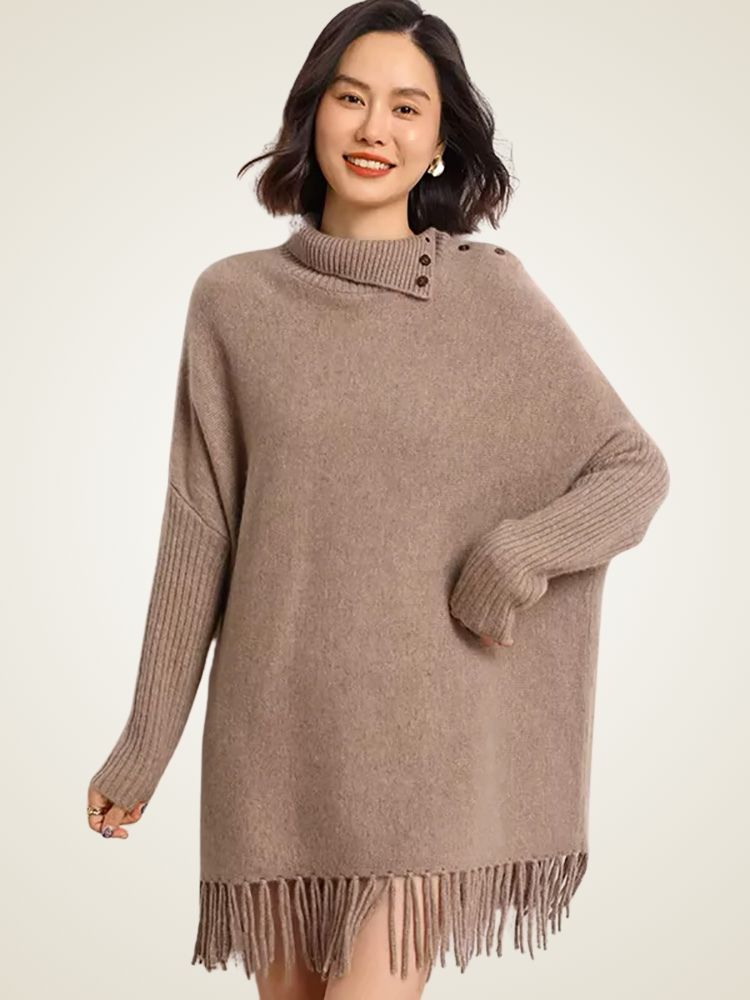 Lila - Cashmere Fringe Sweater Dress