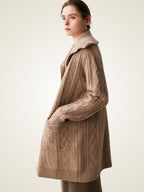 Paige - Collared Cable Knit Cashmere Cardigan