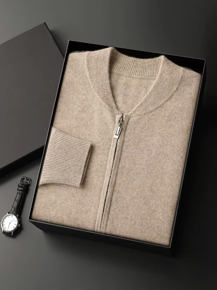 Cooper - Bomber Collar Cashmere Cardigan