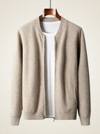 Cooper - Bomber Collar Cashmere Cardigan