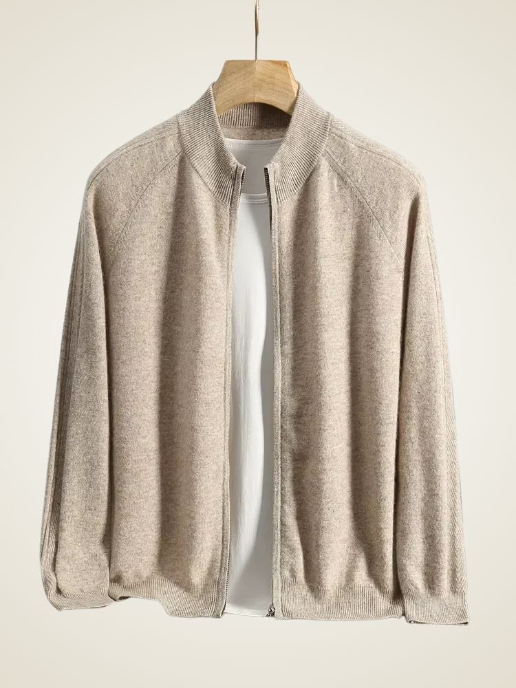 Caleb - Zip Up Cashmere Cardigan