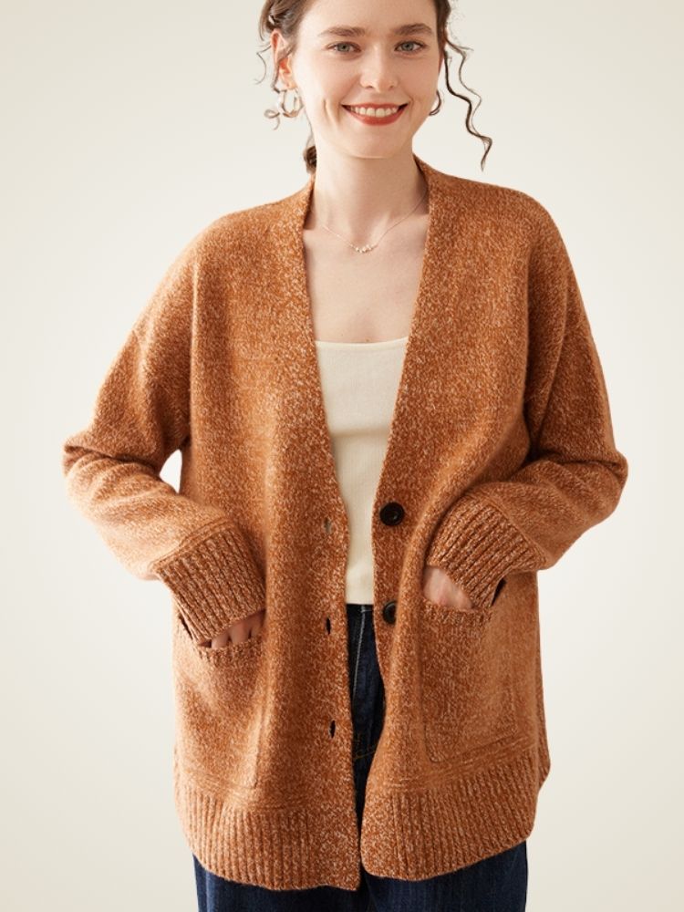 Miris - Textured Knit Cashmere Cardigan