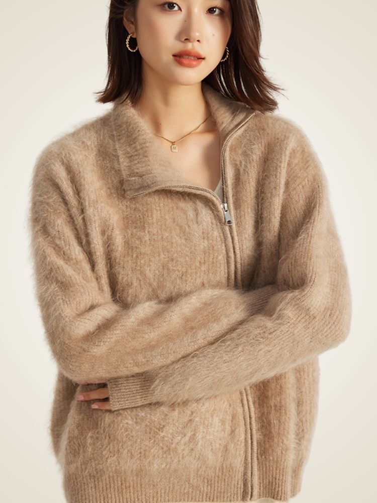Donna - Zip-Up Cashmere Cardigan