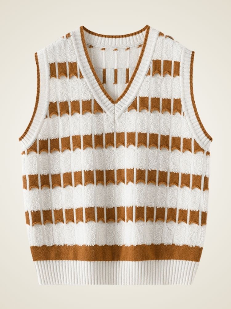 Astra - Striped Cashmere Vest