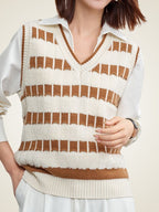 Astra - Striped Cashmere Vest