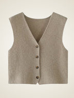 Malia - Ribbed Cashmere Vest