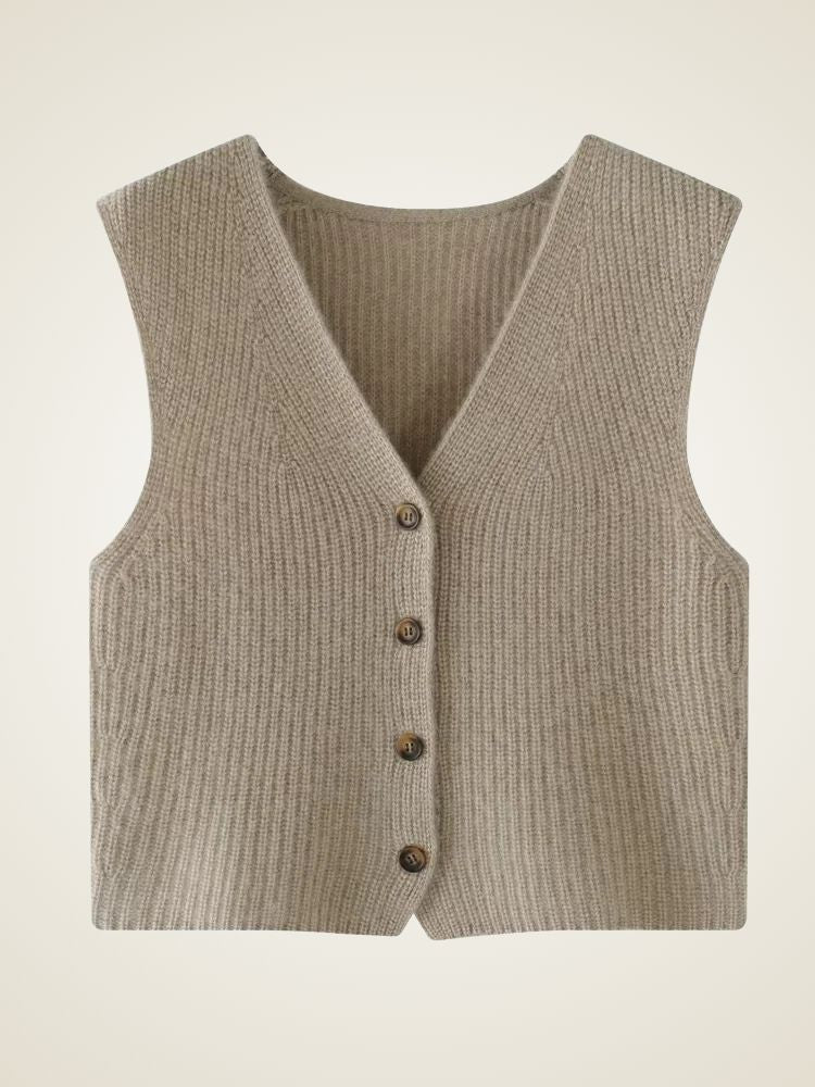 Malia - Ribbed Cashmere Vest