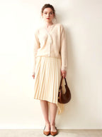 Brooke - Lace Collar Cashmere Cardigan