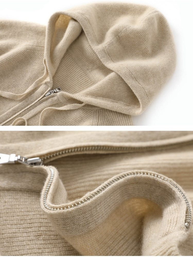 Naralith - Zip Up Cashmere Hoodie