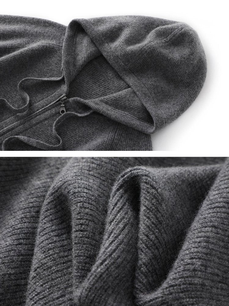 Naralith - Zip Up Cashmere Hoodie