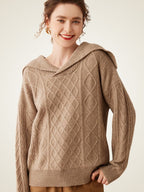 Taelira - Cable-Knit Cashmere Hoodie