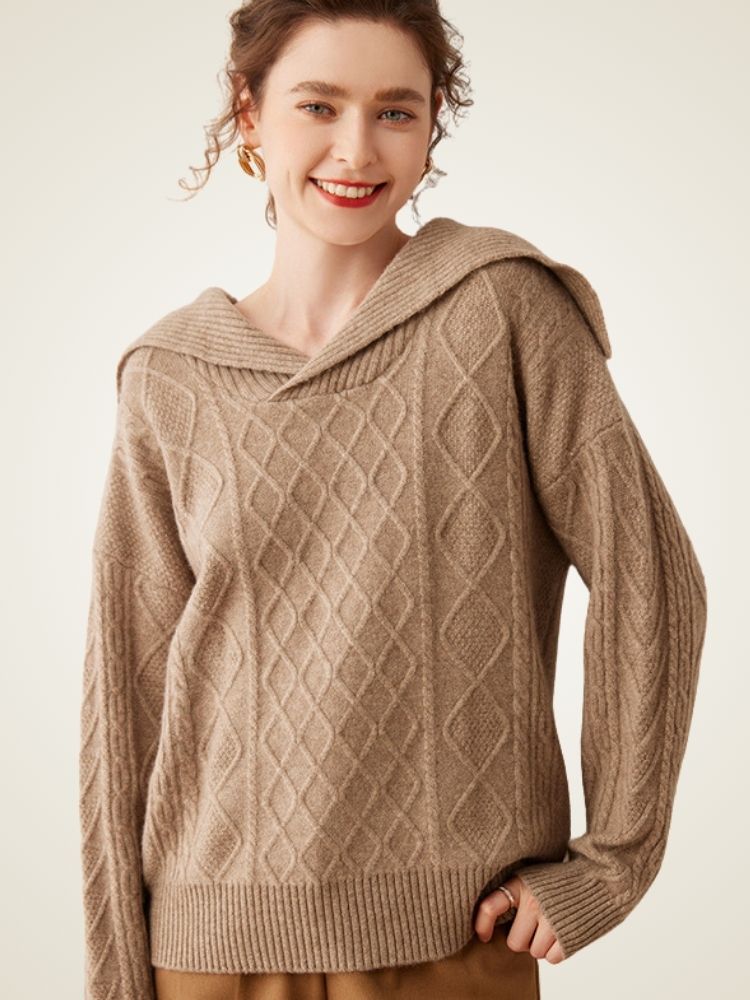 Taelira - Cable-Knit Cashmere Hoodie