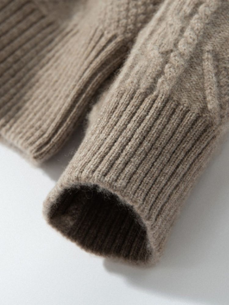 Taelira - Cable-Knit Cashmere Hoodie