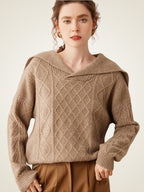 Taelira - Cable-Knit Cashmere Hoodie
