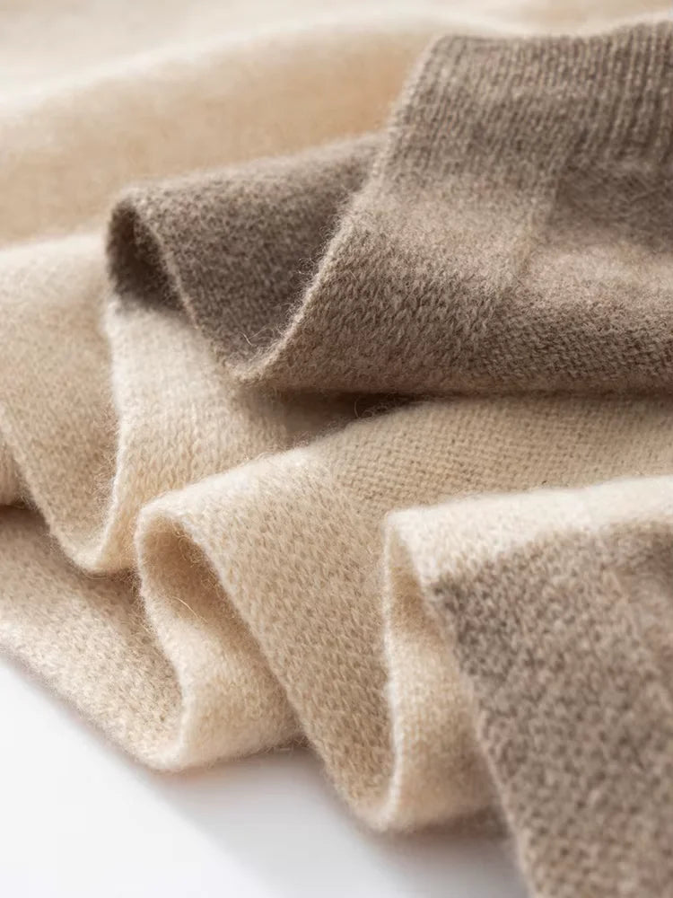 Nia - Two Tone Cashmere Poncho