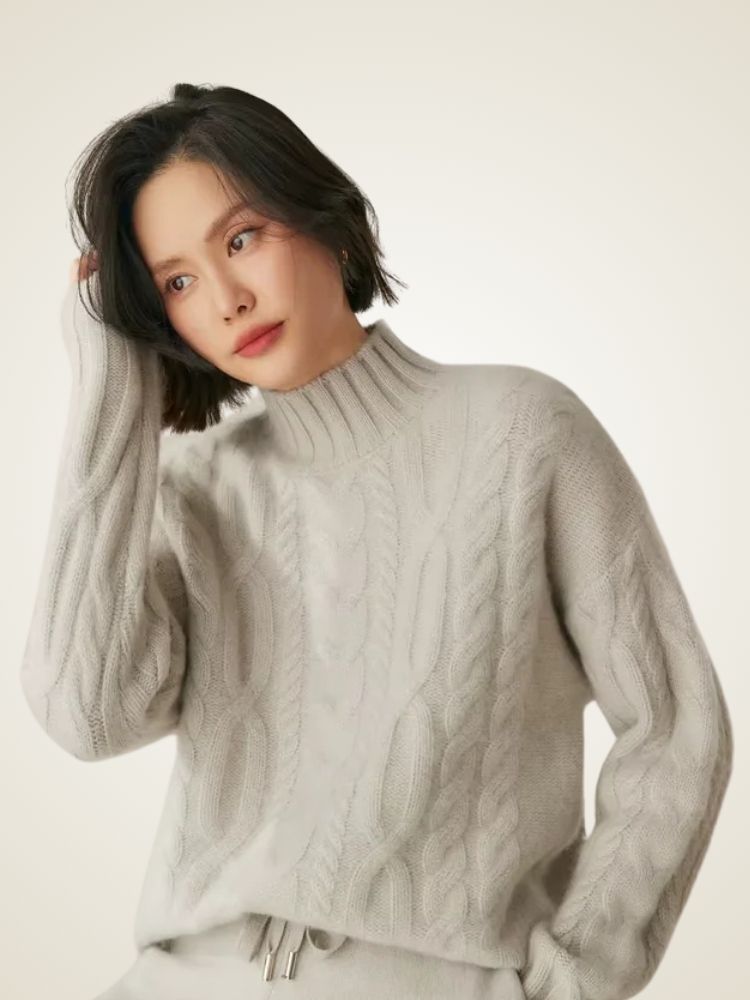 Harper - Mock Neck Cashmere Sweater