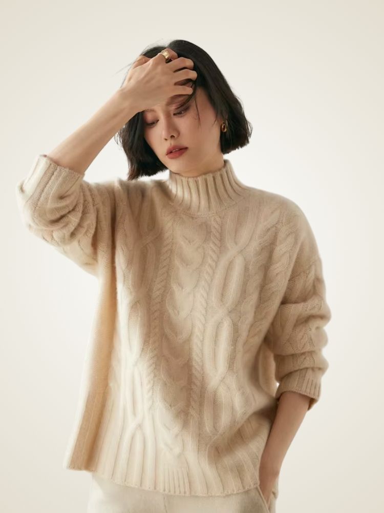 Harper - Mock Neck Cashmere Sweater