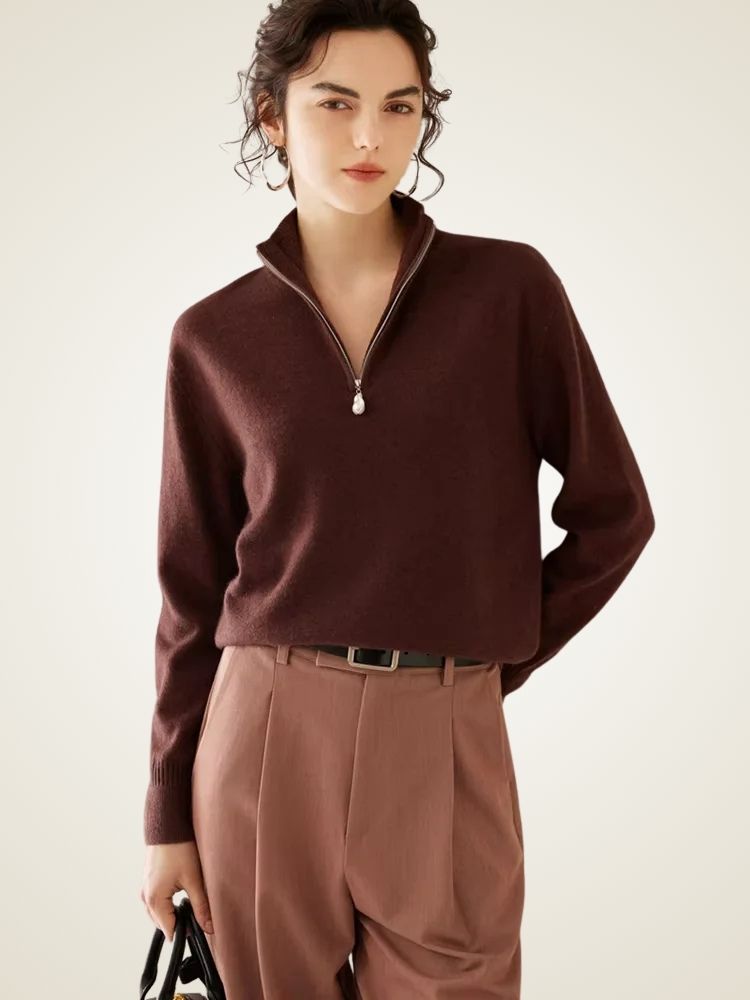 Emma - Half Zip Cashmere Sweater
