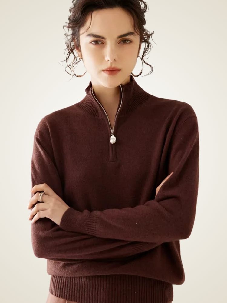 Emma - Half Zip Cashmere Sweater
