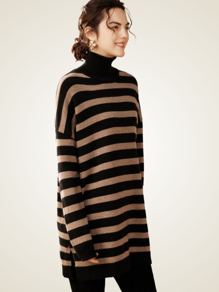 Ovelia - Mini Striped Cashmere Dress