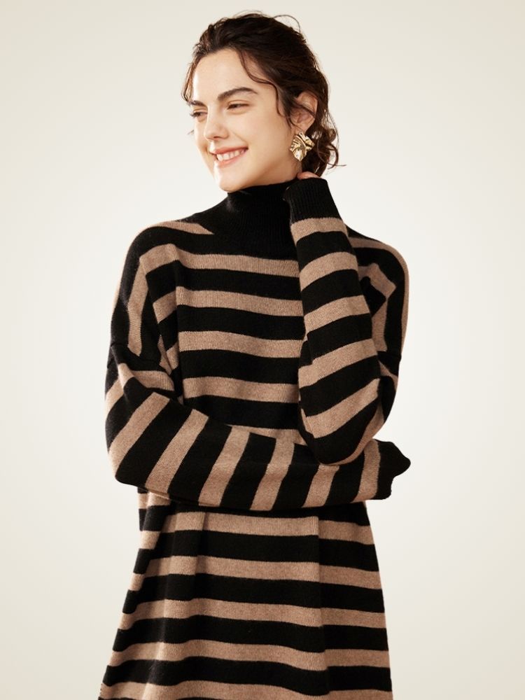 Ovelia - Mini Striped Cashmere Dress
