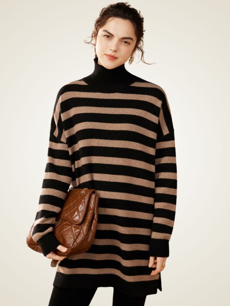 Ovelia - Mini Striped Cashmere Dress
