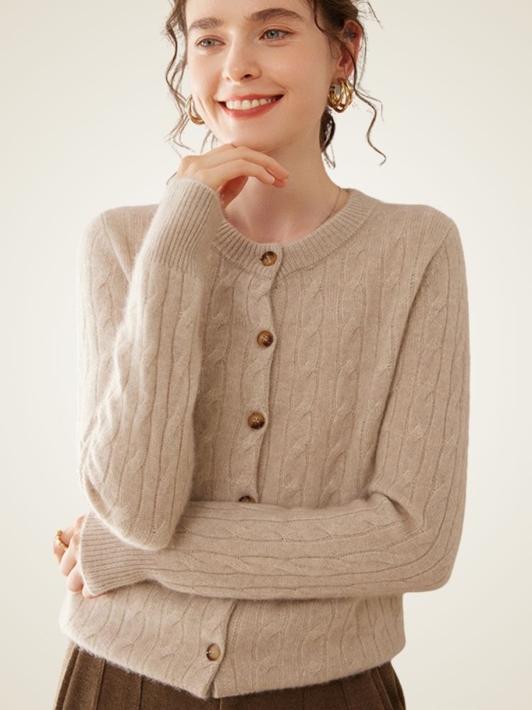 Domi - Cable-Knit Cashmere Cardigan