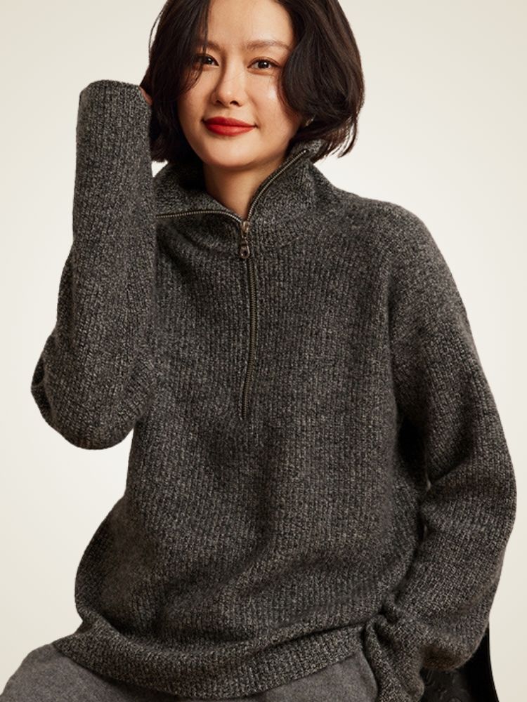 Reina - Half-Zip Cashmere Sweater