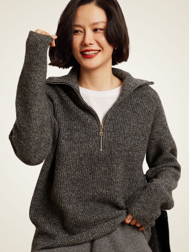 Reina - Half-Zip Cashmere Sweater