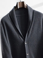 Andy - Textured Shawl Collar Cashmere Cardigan