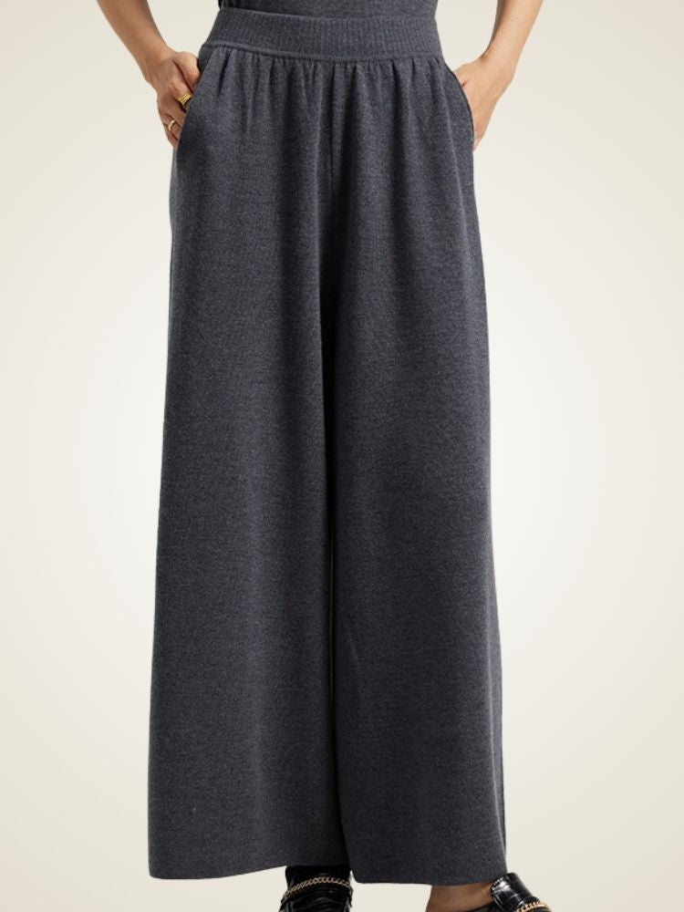 Zaylie -  Wide Leg Cashmere Pants