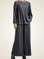 Zaylie -  Wide Leg Cashmere Pants