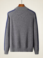 Carter - Tricolore Cashmere Zip Up Cardigan