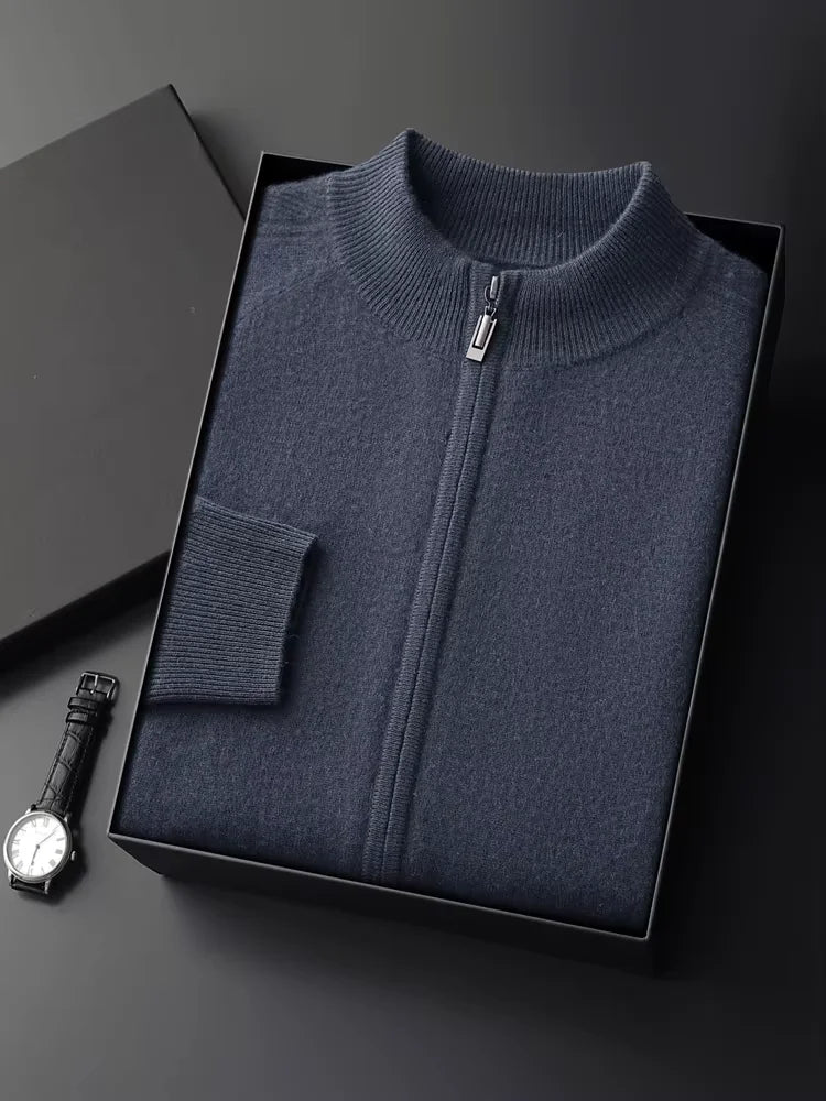 Caleb - Zip Up Cashmere Cardigan