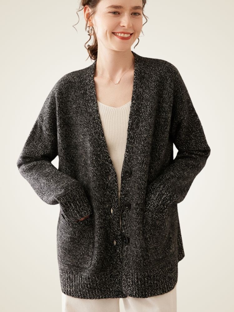 Miris - Textured Knit Cashmere Cardigan
