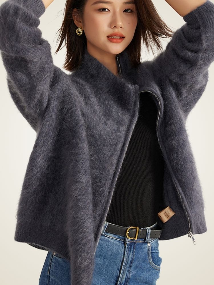Donna - Zip-Up Cashmere Cardigan