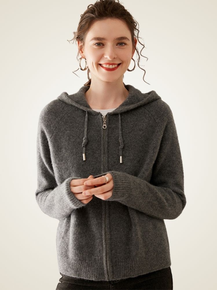 Hesper - Soft Cashmere Zip-Up Hoodie