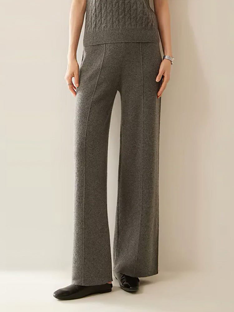 Kaila - Wide Leg Cashmere Pants