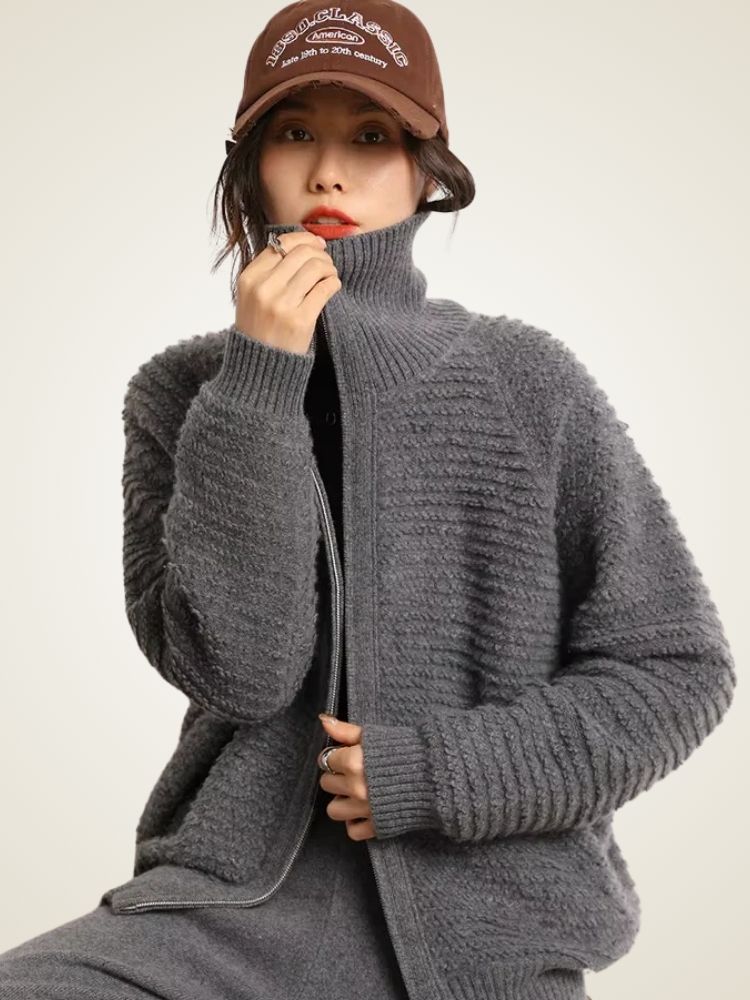 Bailey - Zip Cashmere Cardigan